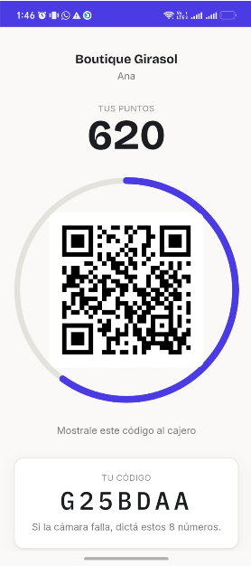Tarjeta del cliente con QR